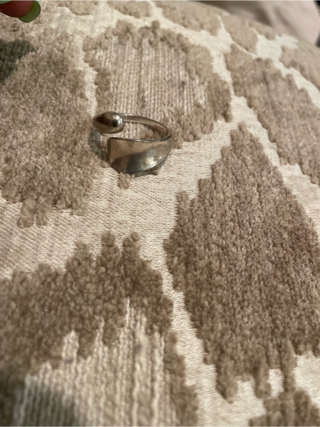 Sterling-Look Asymmetrical Silver Open Ring